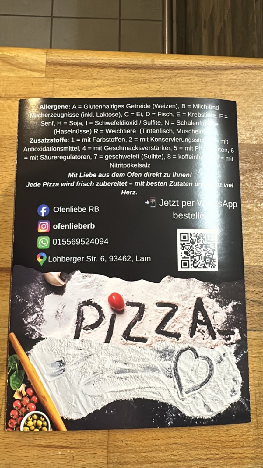 Allergene und Kontakt der Originalkarte