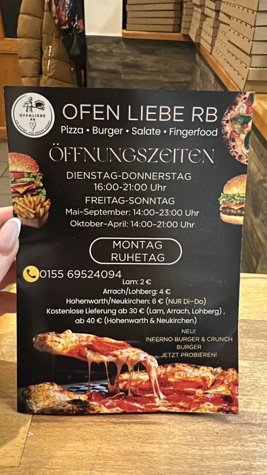 Öffnungszeiten und Lieferung der Originalkarte