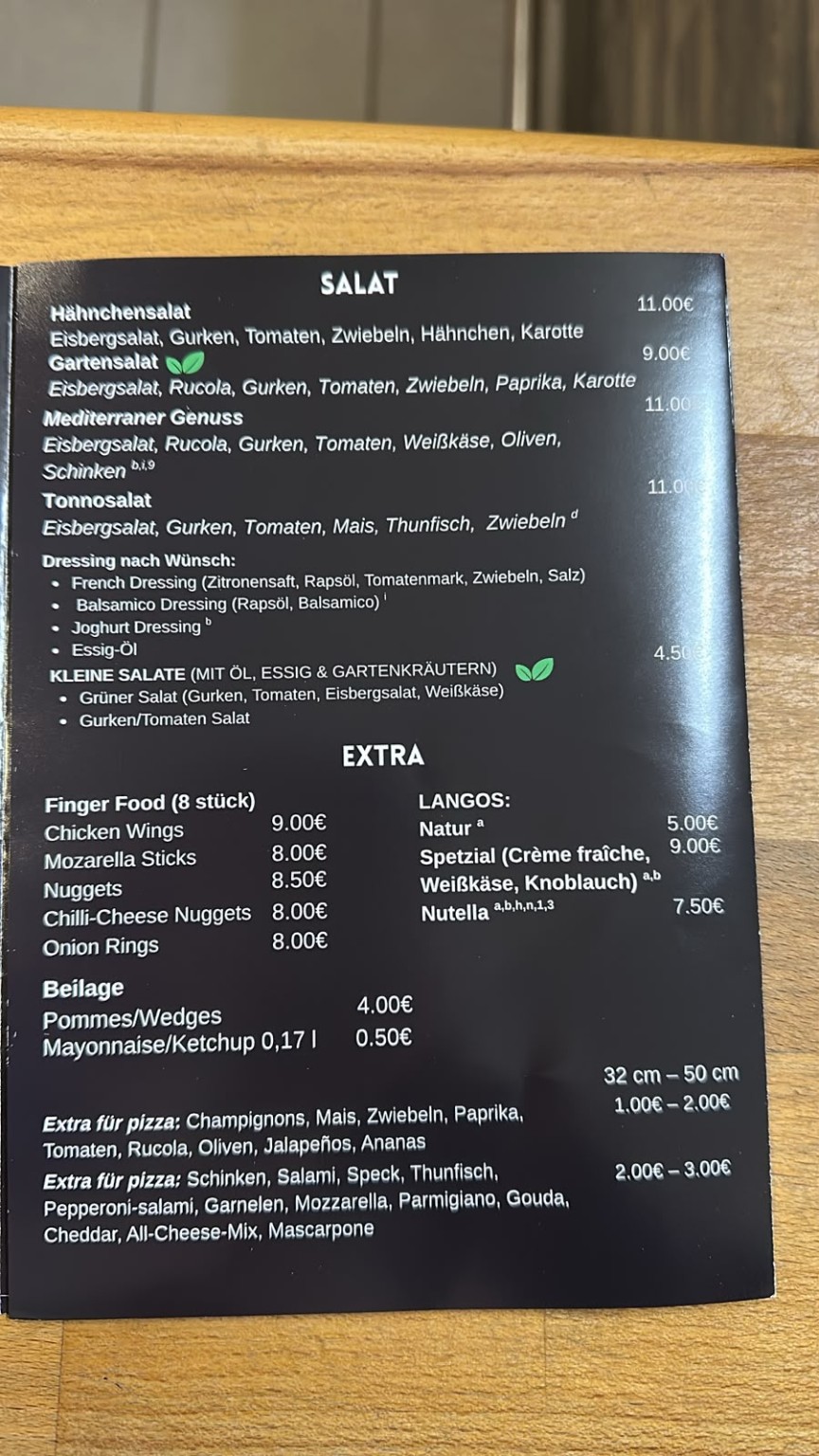 Salate, Extras und Beilagen